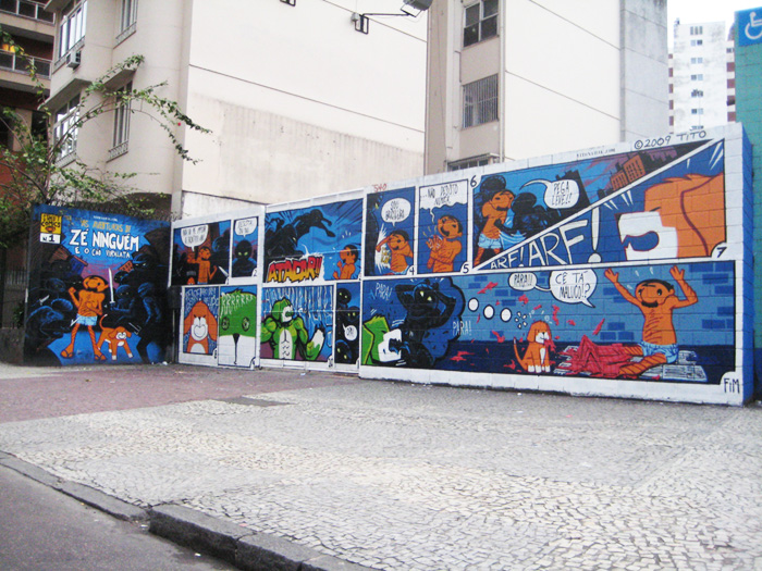 Muro em Copacabana que já foi apagado, segundo Tito
