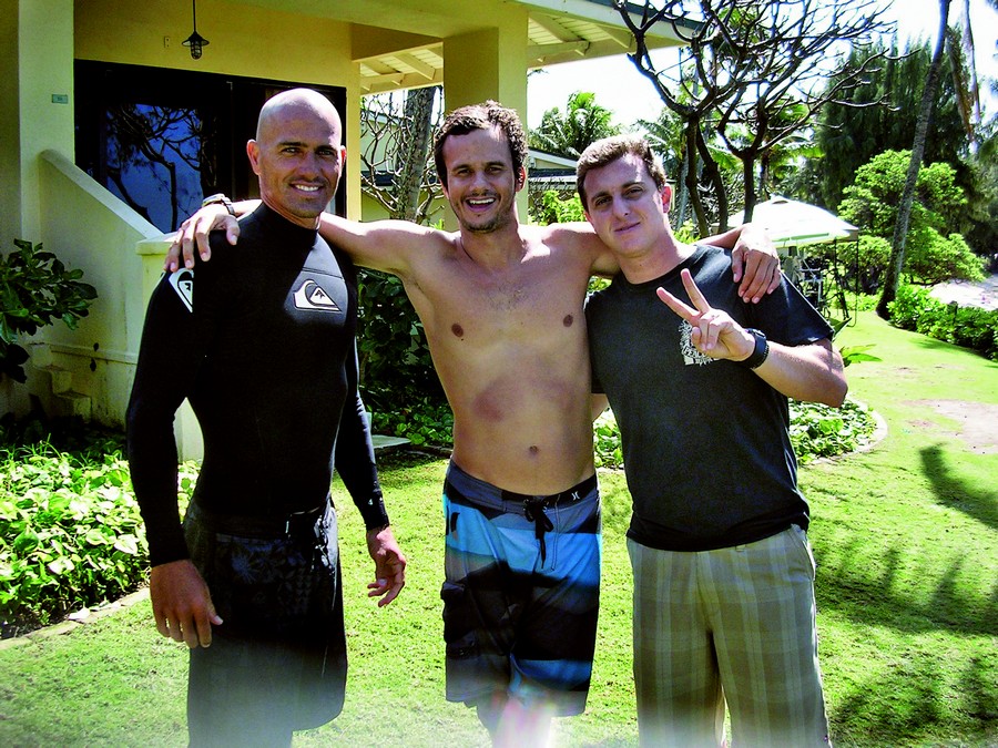 Com Vavá e Luciano Huck, no começo de 2010, no Havaí