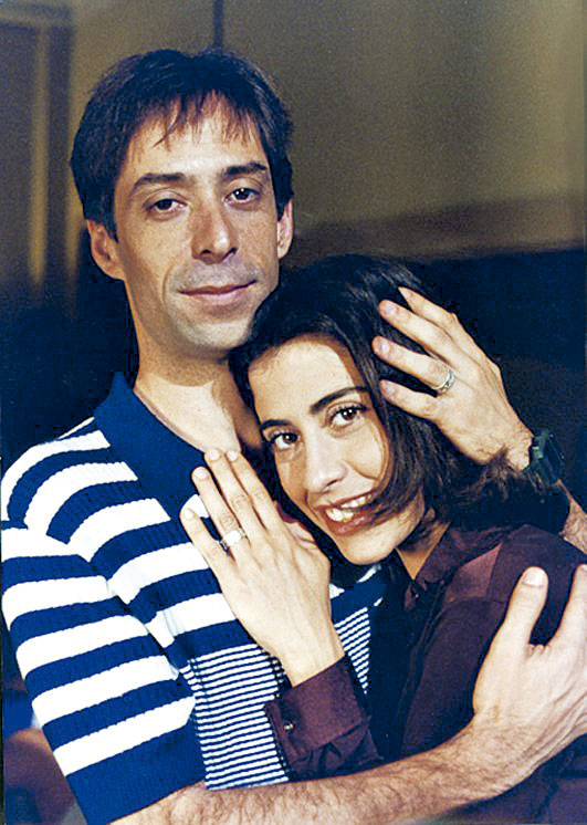 Com Pedro Cardoso, em A comédia da vida privada (1996)