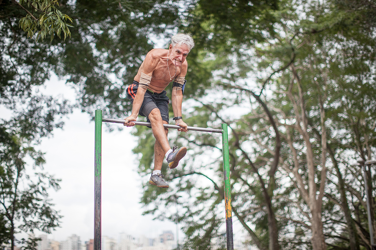 José Carlos, de 62 anos, que também treina no parque