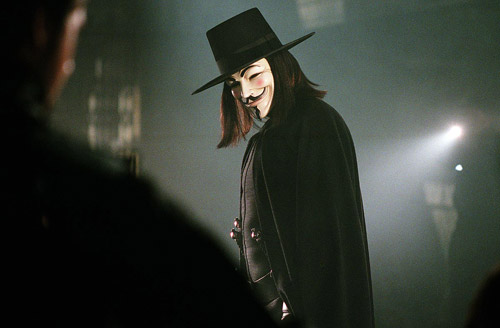 Guy Fawkes no cinema, no filme de 2005