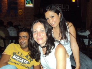 Francesco, eu e Sabina no nightclub The Cube