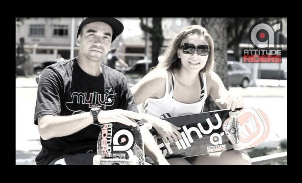 Bruninho Angelo e Victoria Fiamma, dois dos longboarders presentes no vídeo