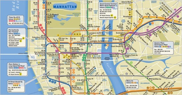 Detalhe do mapa de metrô em Nova York