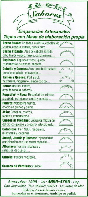 Taí um exemplo clássico do papelzinho indicativo de sabor da empanada