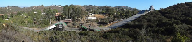 Vista geral da megarrampa da casa de Bob Burnquist em San Diego