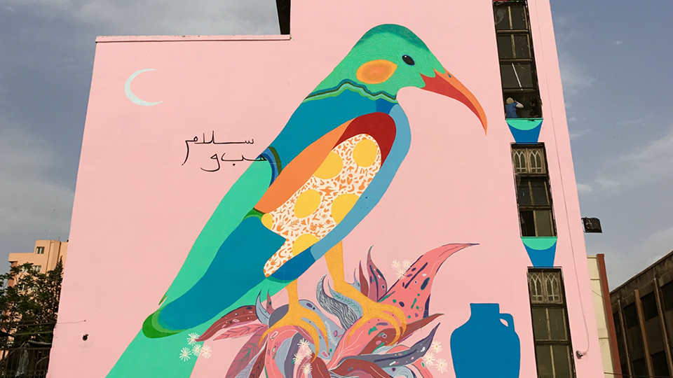 O maior mural de arte de rua da Síria, pro Rimón Guimarães e Zéh Palito