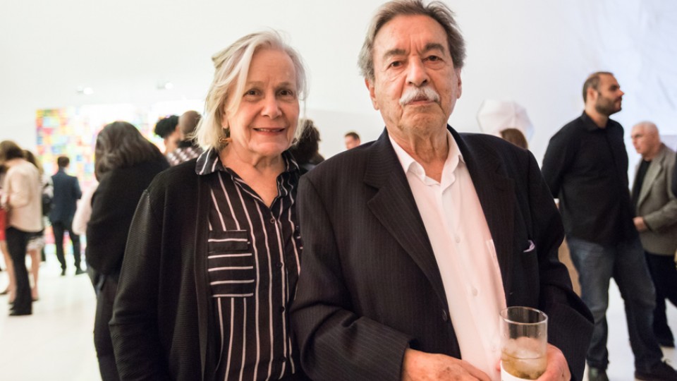O arquiteto Paulo Mendes da Rocha, premiado no Trip Transformadores, chegou acompanhado da esposa Helene Afanasieff