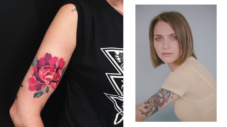 Uma das tatuages da ucraniana Sasha Unisex