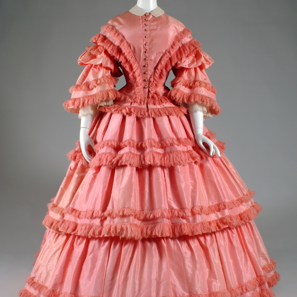 Vestido de tafetá de seda de 1857