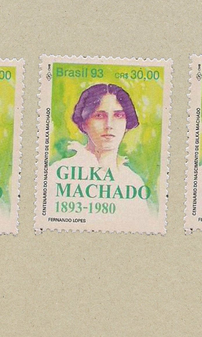 Selo estampando a imagem da poeta Gilka Machado