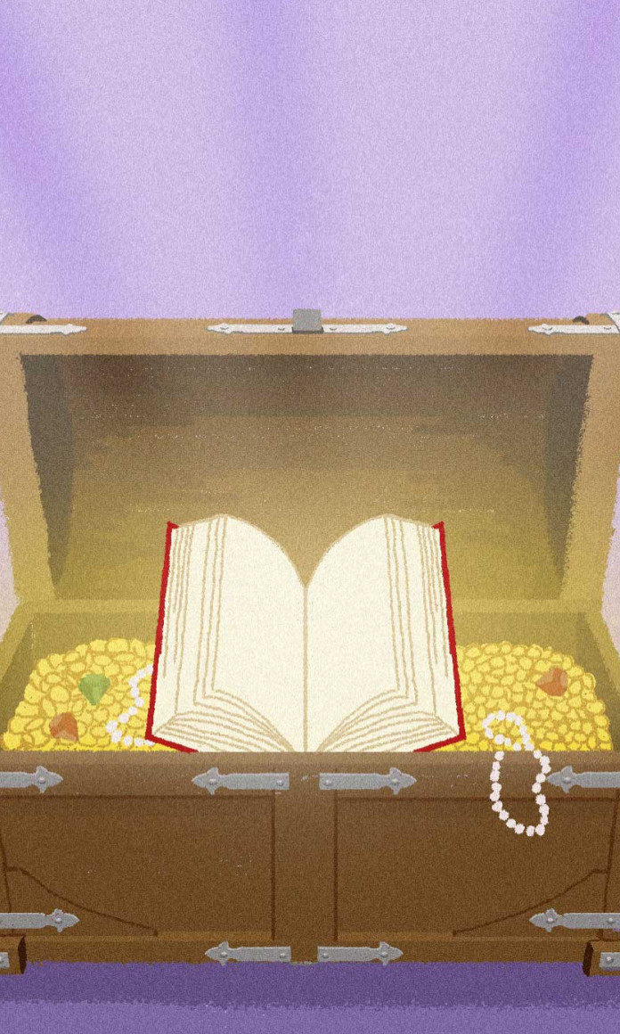 Bau de joias com livros dentros