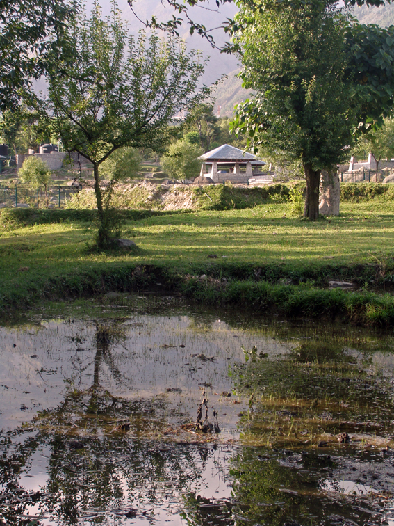 Vista do monastério Dolma Lingdo quintal de casa