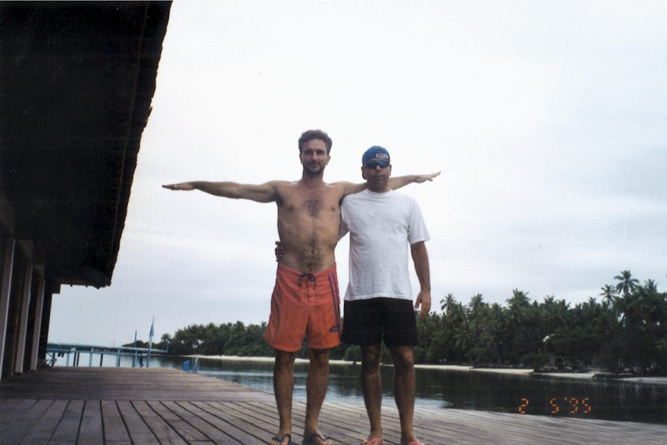 Sidão e Marcelo Fló nas Maldivas, em 1995