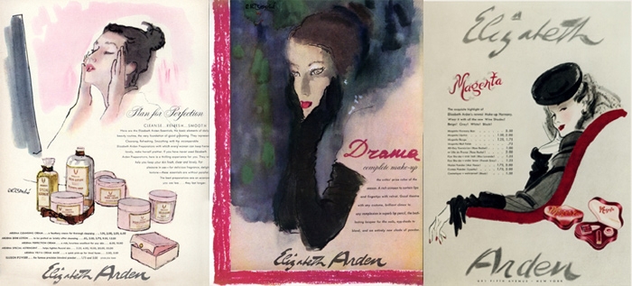 Propagandas dos cosméticos de Elizabeth Arden