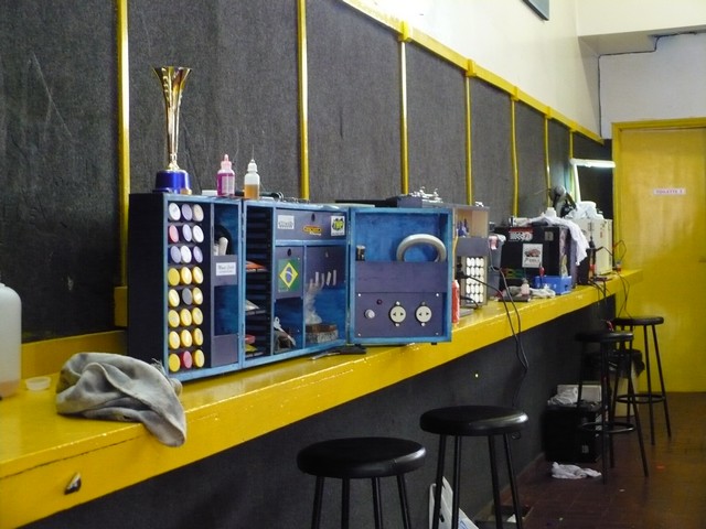 A bancada e os boxes