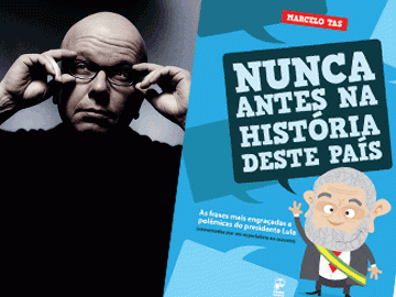 Tas e a capa de seu primeiro livro