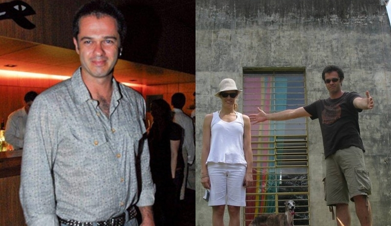 A esq. Fábio Delduque e Lu Brites (uma das parceiras na Bienal) na fazenda Capuava de Flávio de Carvalho