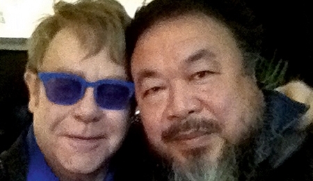 Elton John e Ai Weiwei na última passagem do cantor pela China