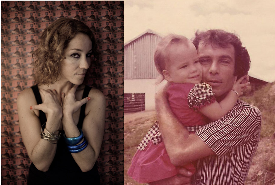 Karina Burh (a esq) e Karina com seu Pai (a dir)