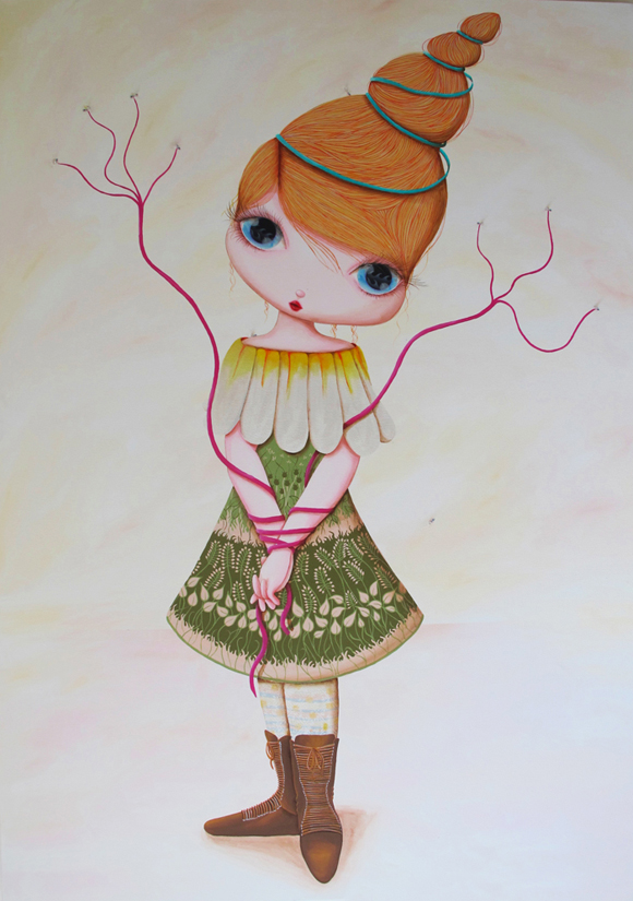 Mais de mim, 2010, Acrílica sobre tela com lâmpadas Led