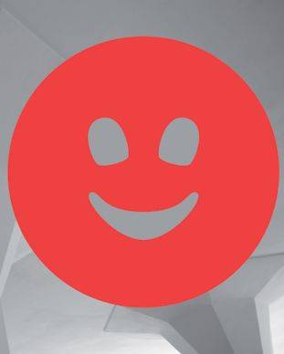 Este smile vermelho é o logotipo do lugar