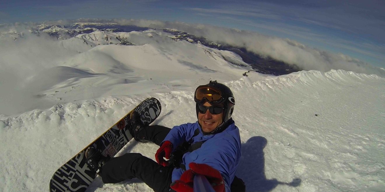 Snowboard em um vulcão no Chile